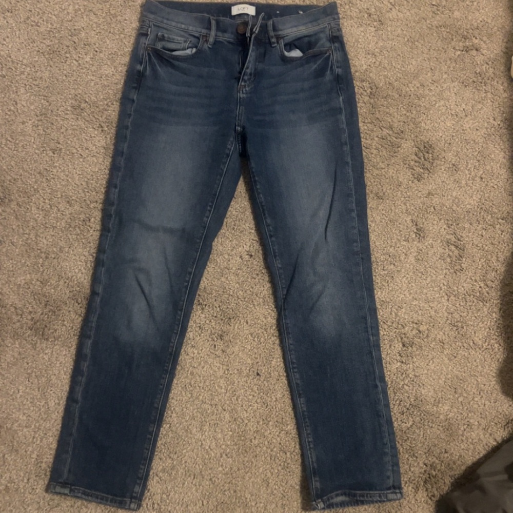Loft “high rise girlfriend” jeans